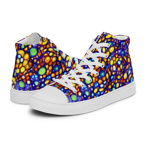 Cobalt Nectar on a Men's High Top Canvas Shoes