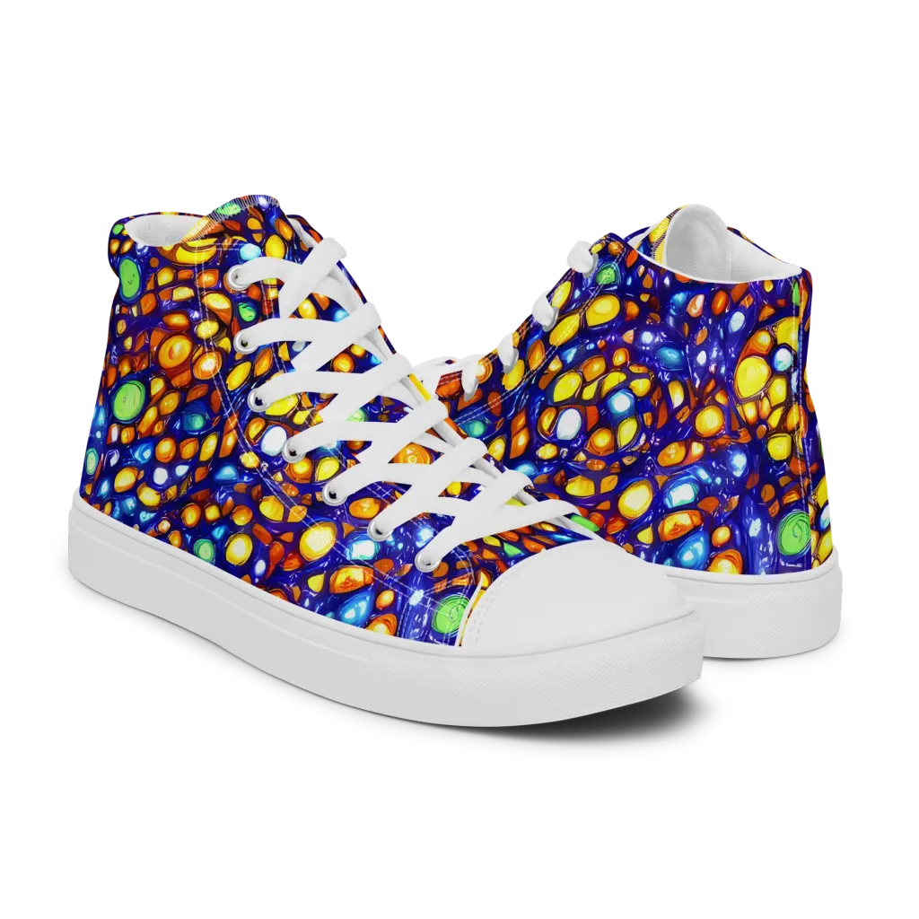 Cobalt Nectar on Men's High Top Canvas Shoes — Right