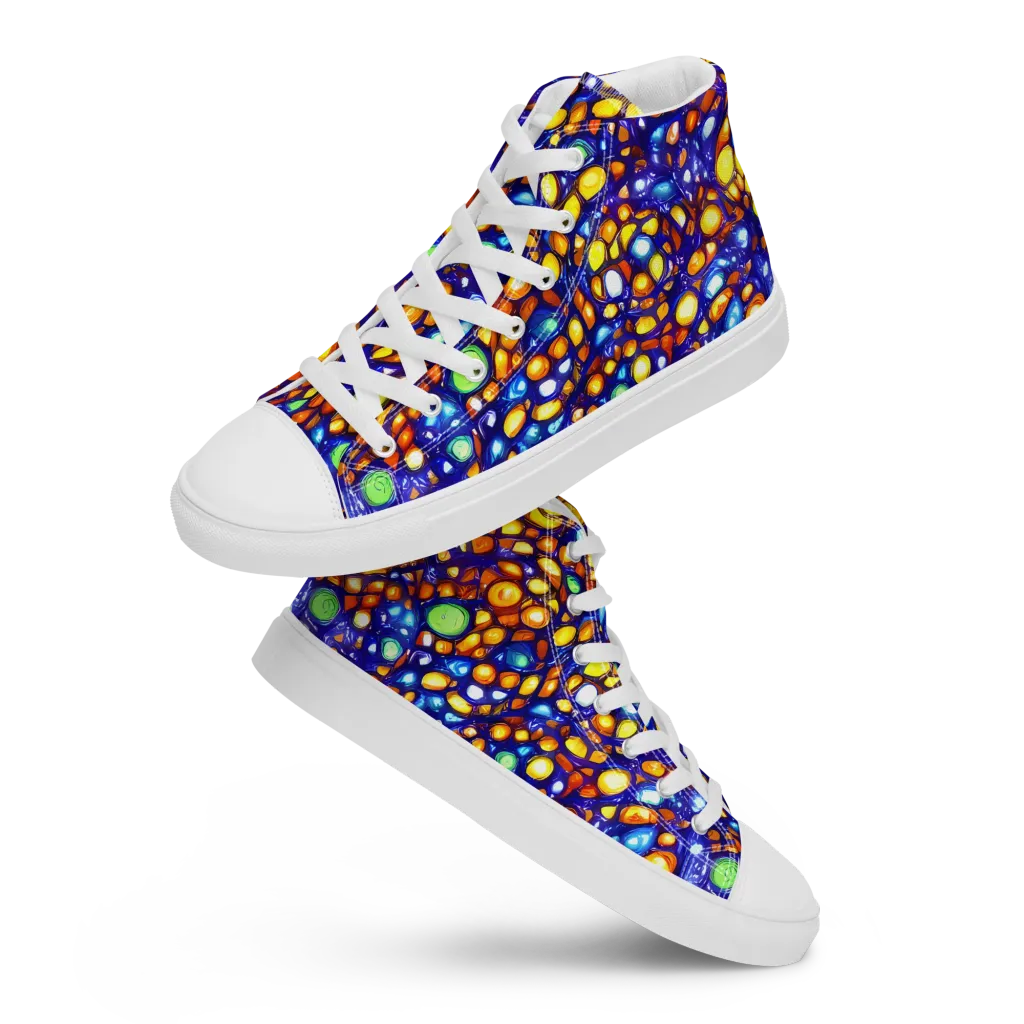 Cobalt Nectar on Men's High Top Canvas Shoes — Front