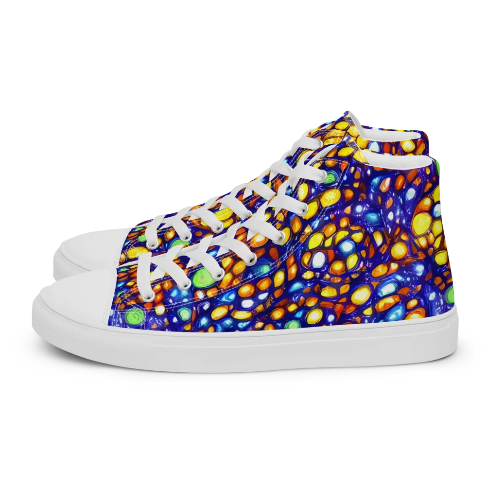 Cobalt Nectar on Women's High Top Canvas Shoes — Left