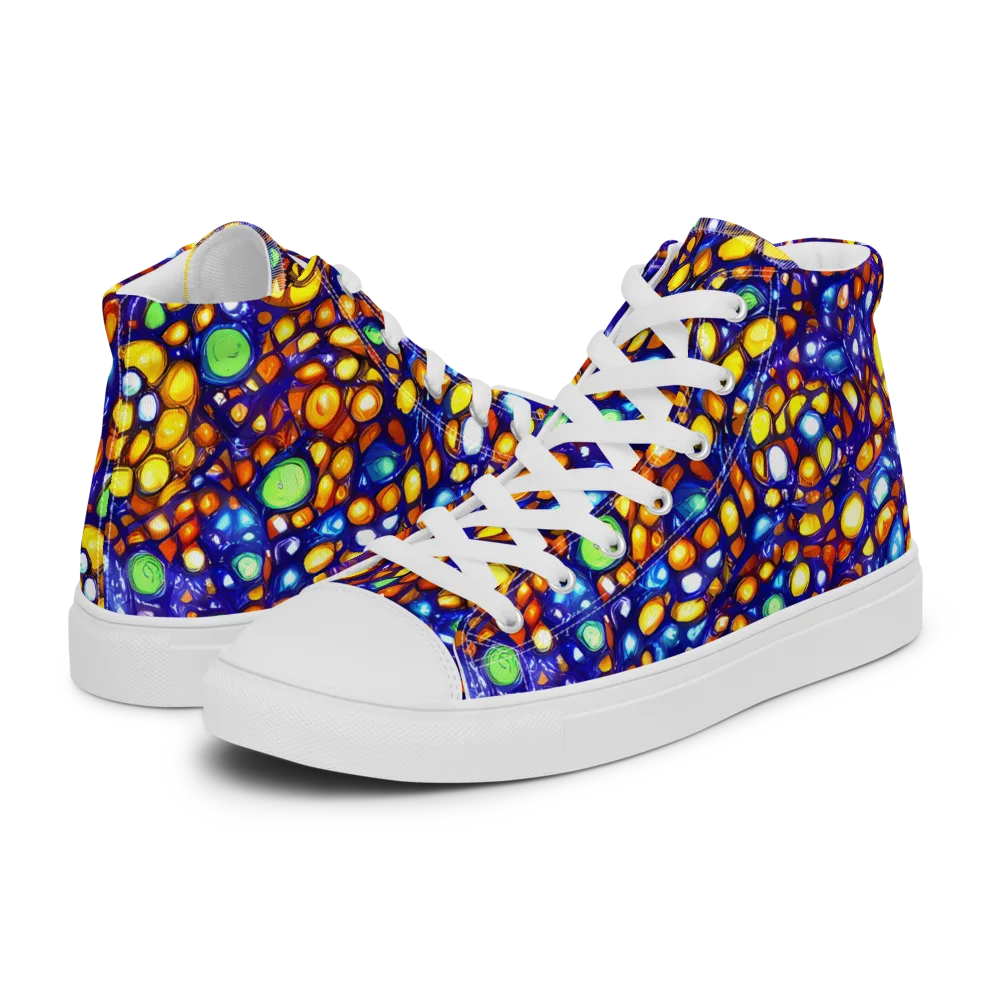 Cobalt Nectar on Women's High Top Canvas Shoes — Left