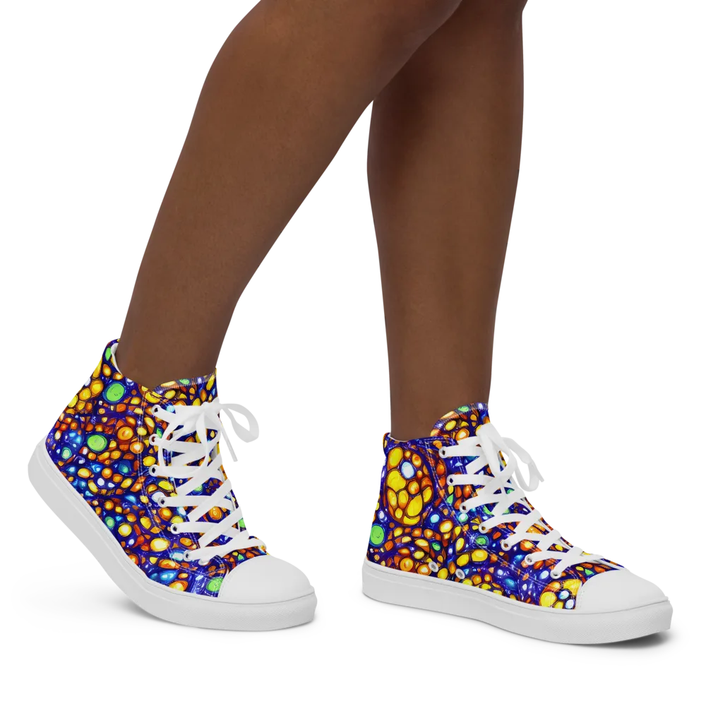 Cobalt Nectar on Women's High Top Canvas Shoes — Right