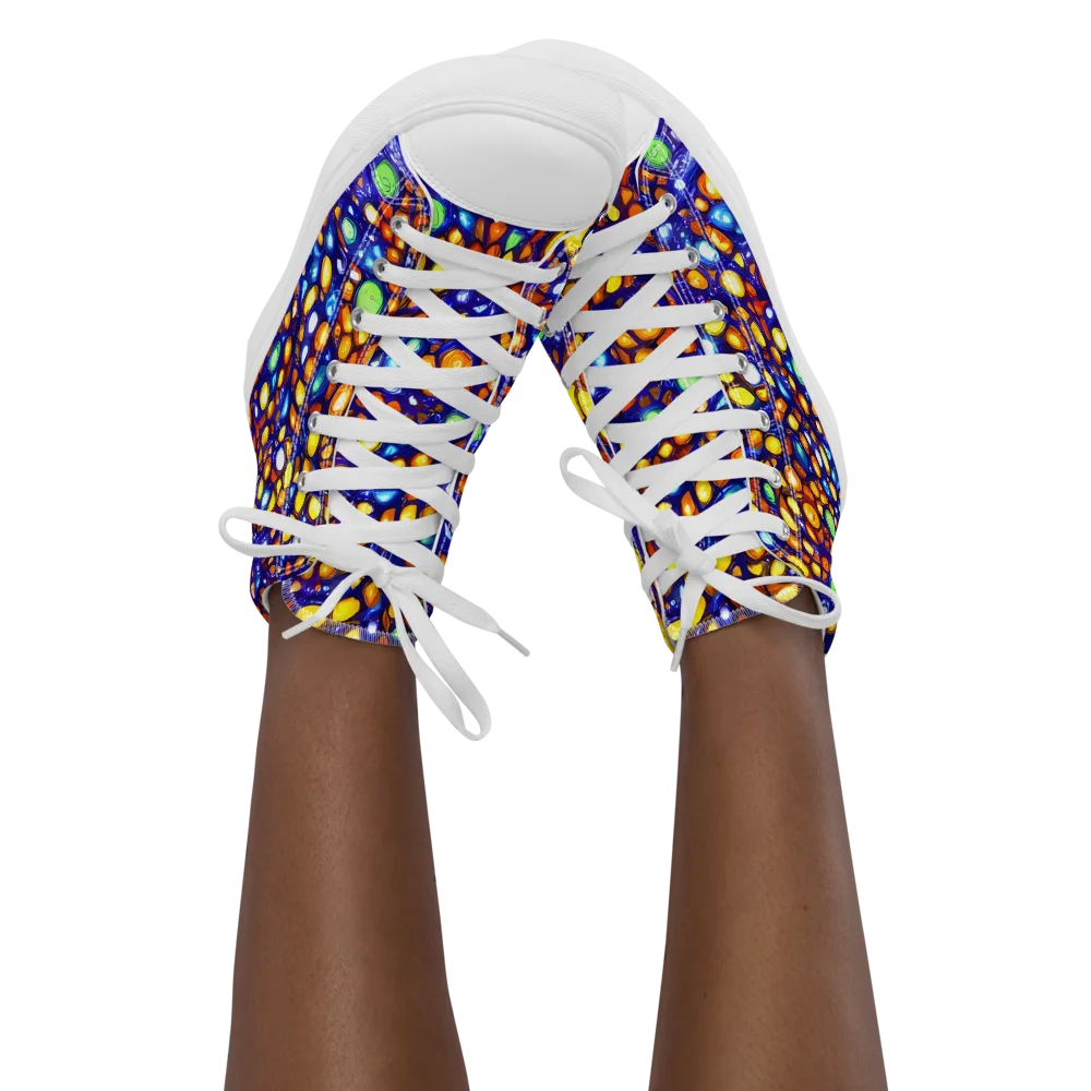 Cobalt Nectar on Women's High Top Canvas Shoes — Front