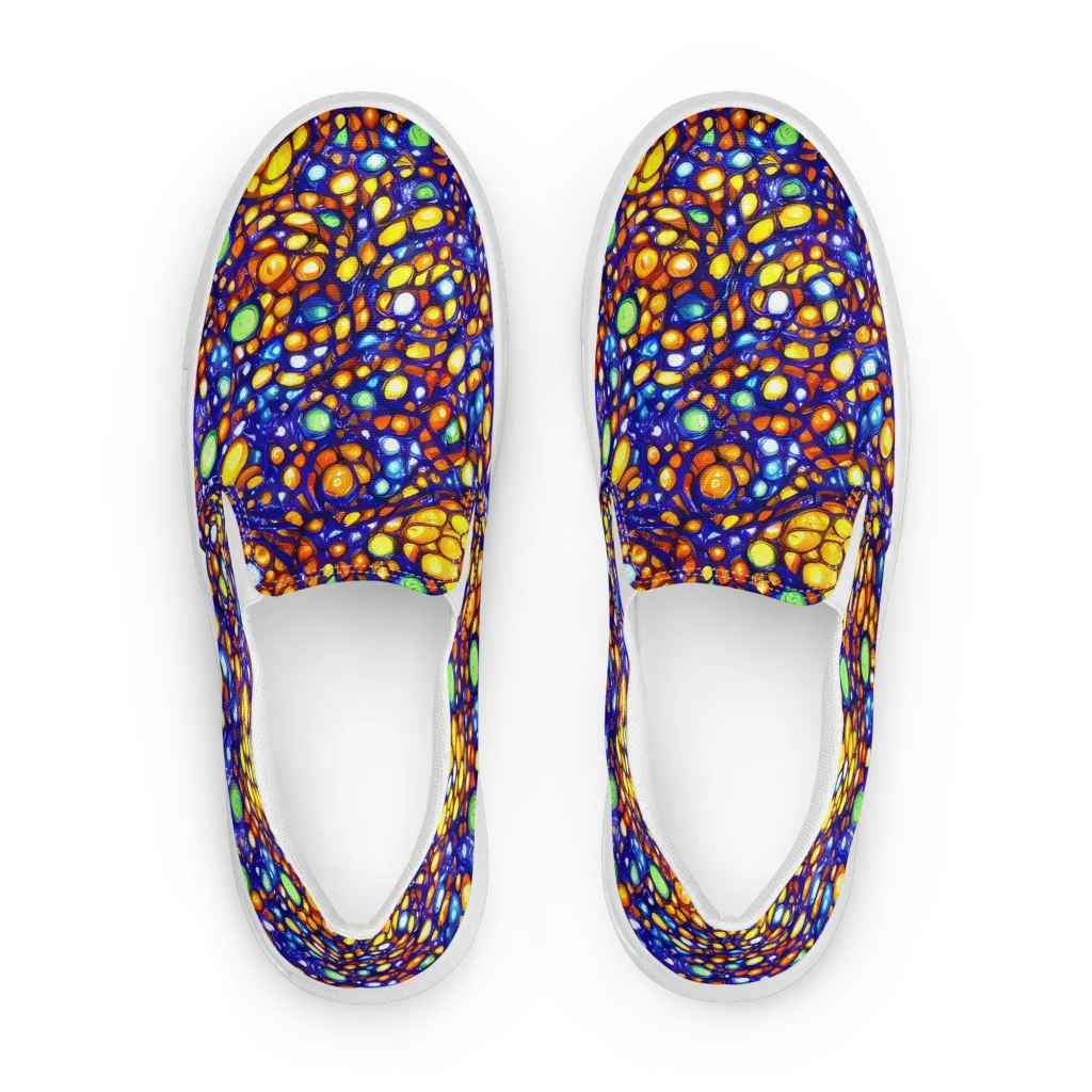 Cobalt Nectar on Men's Slip-On Canvas Shoes — Front
