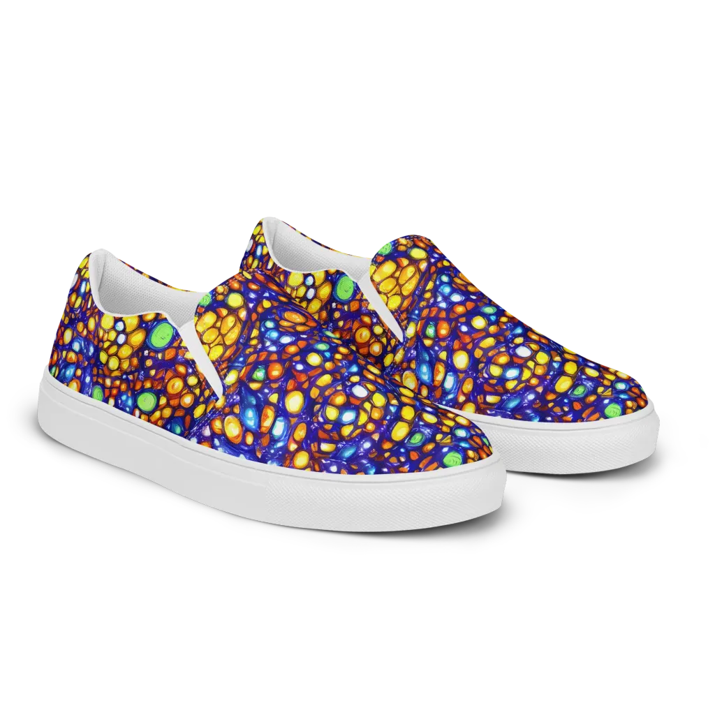 Cobalt Nectar on Men's Slip-On Canvas Shoes — Right Front