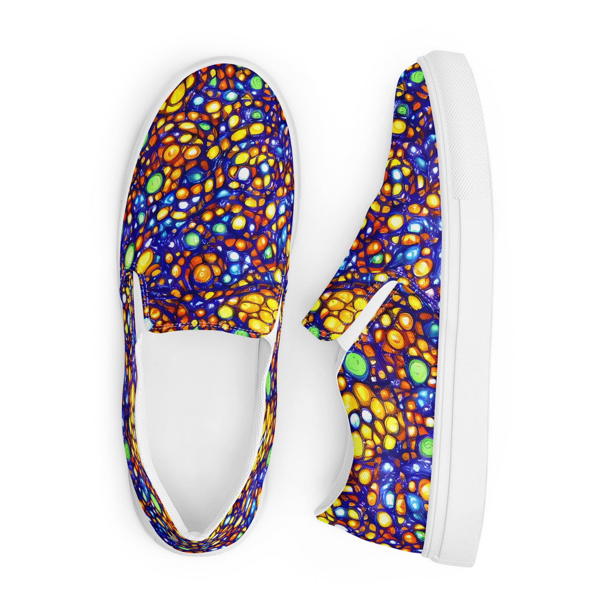 Cobalt Nectar on Men's Slip-On Canvas Shoes — Front