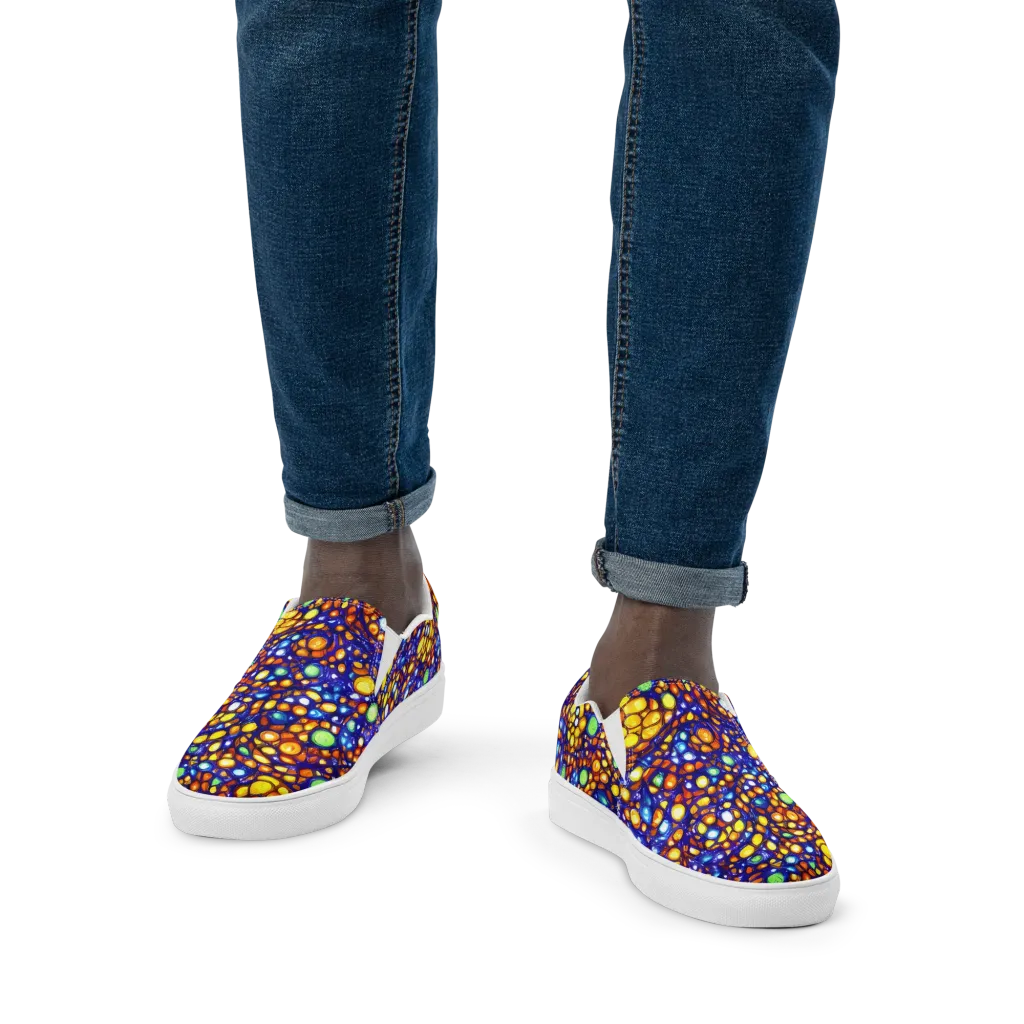 Cobalt Nectar on Men's Slip-On Canvas Shoes — Front