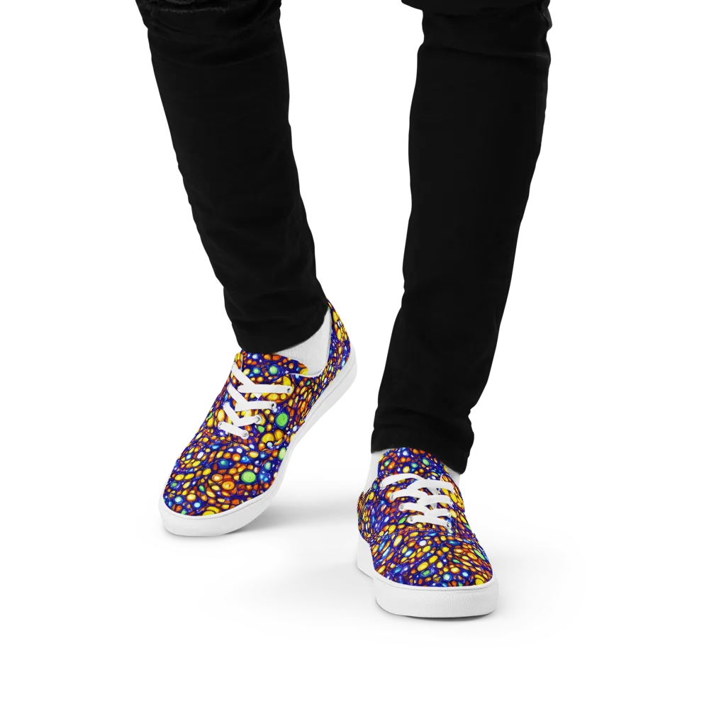 Cobalt Nectar on Men's Lace-Up Canvas Shoes — Front
