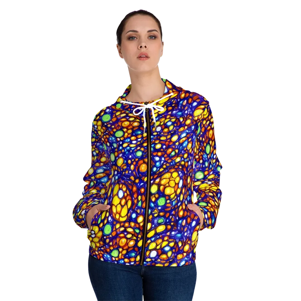 Cobalt Nectar on Women's Full-Zip Hoodie — Front On Person