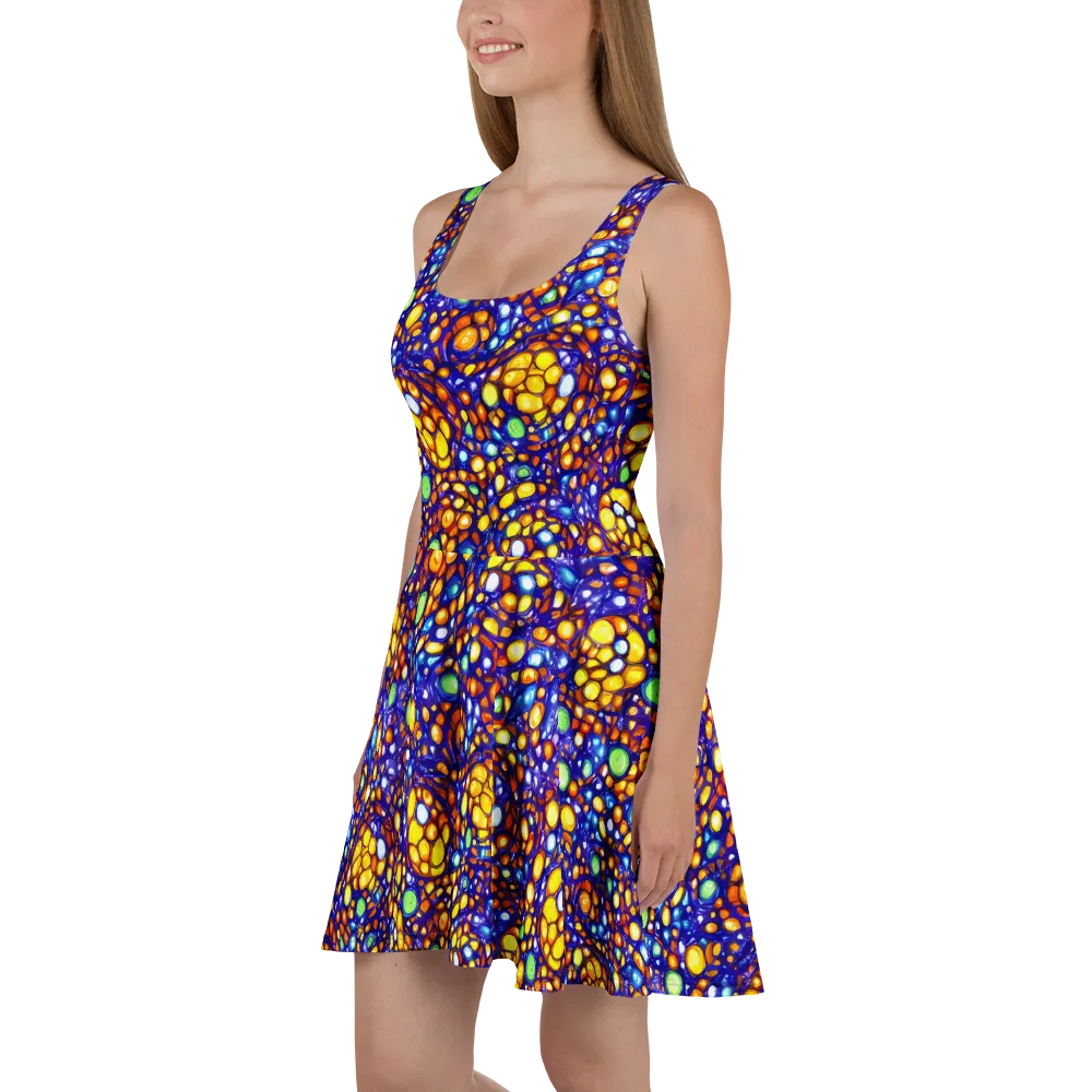 Cobalt Nectar on Skater Dress — Left