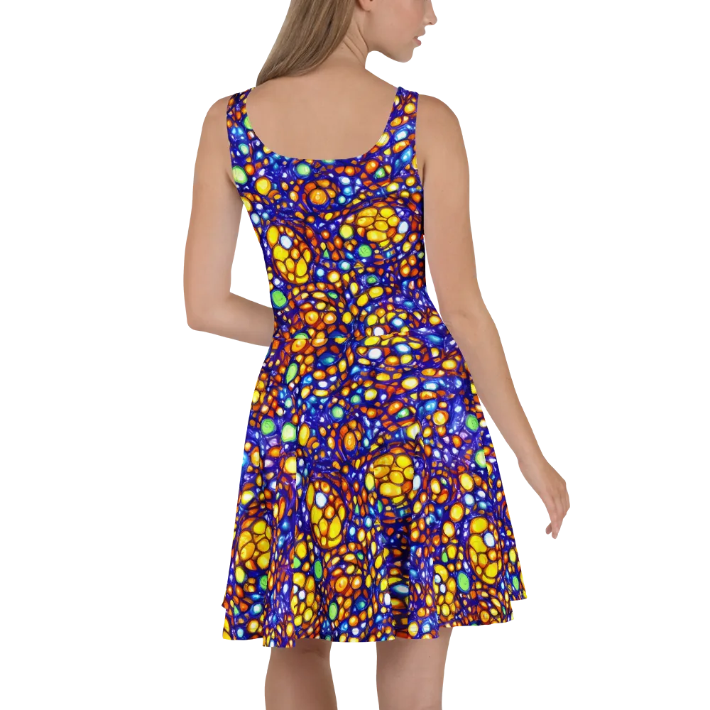 Cobalt Nectar on Skater Dress — Back