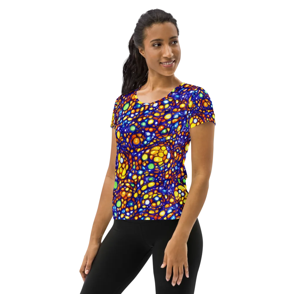 Cobalt Nectar on Women's Athletic T-Shirt — Left