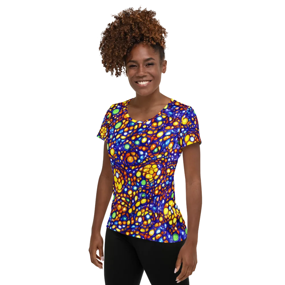 Cobalt Nectar on Women's Athletic T-Shirt — Left