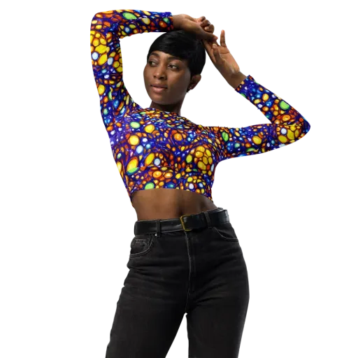 Cobalt Nectar on a Long Sleeve Crop Top