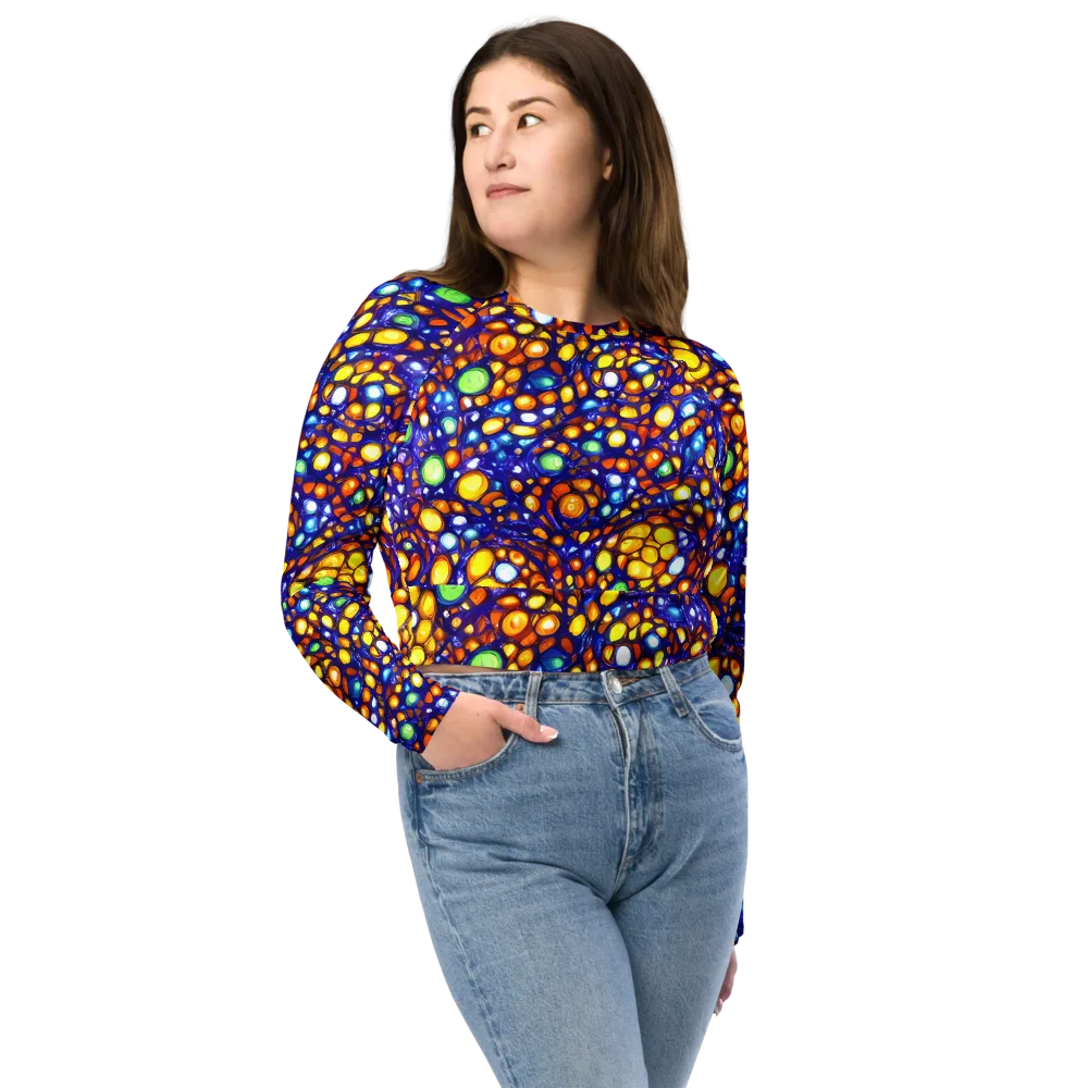 Cobalt Nectar on Long Sleeve Crop Top — Front