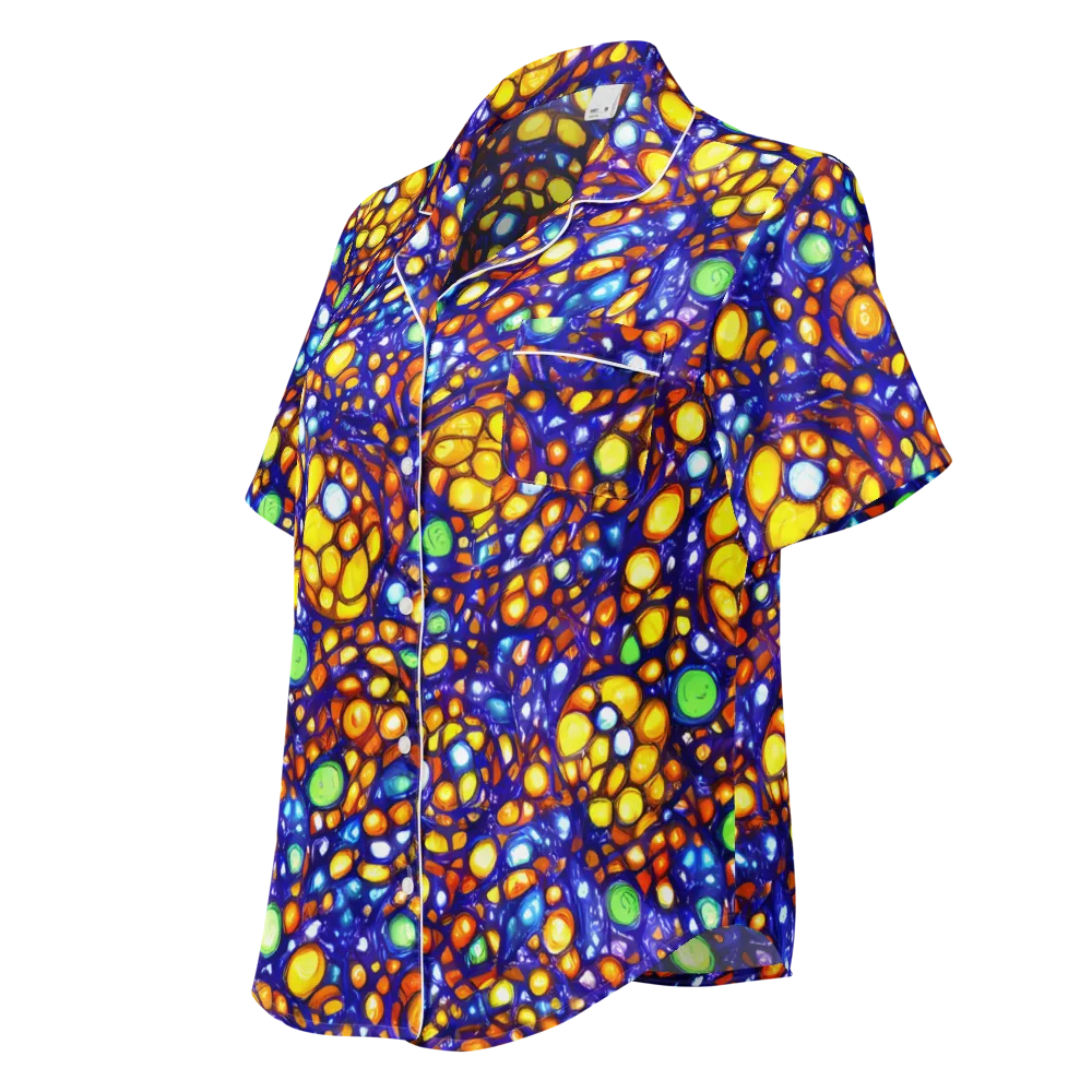 Cobalt Nectar on Women's Short Sleeve Pajama Top — Left Front