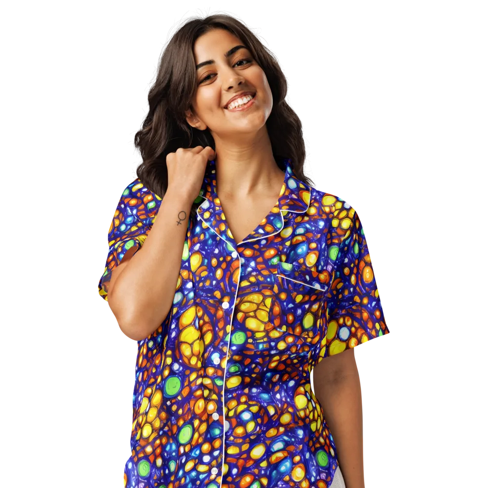 Cobalt Nectar on Women's Short Sleeve Pajama Top — Front
