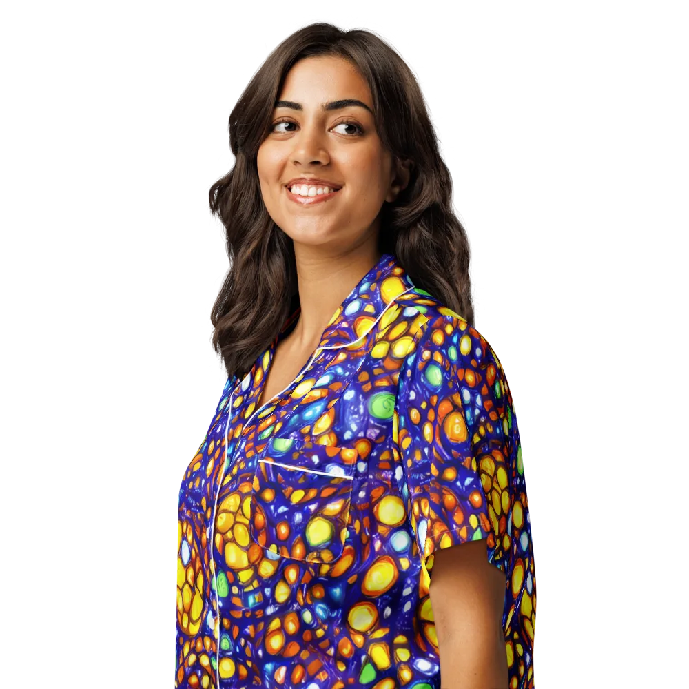 Cobalt Nectar on Women's Short Sleeve Pajama Top — Left Front