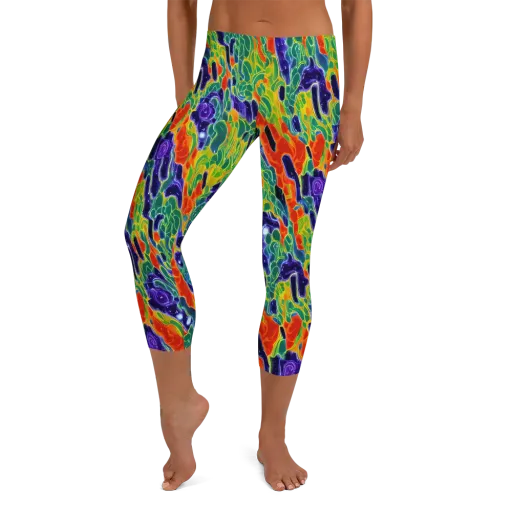 Liquid Tropics on a Capri Leggings