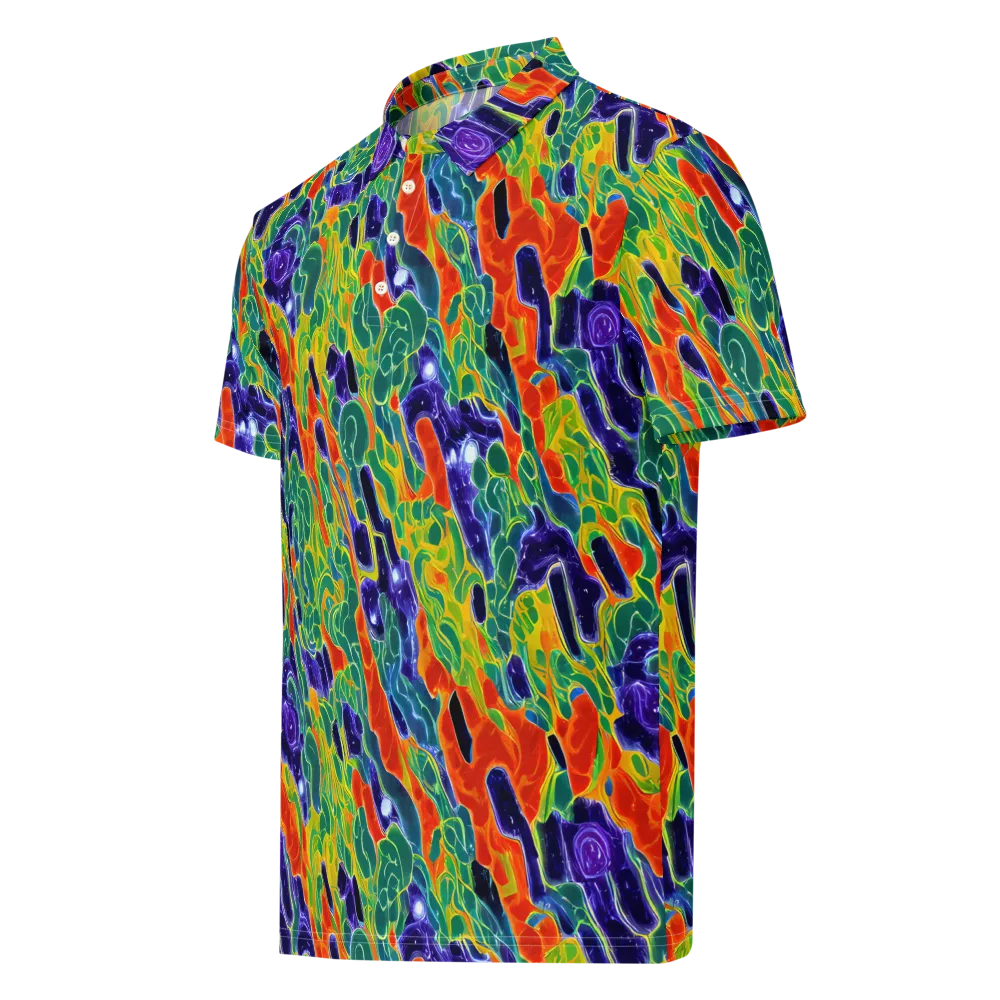 Liquid Tropics on Men's Slim Fit Polo Shirt — Left Front