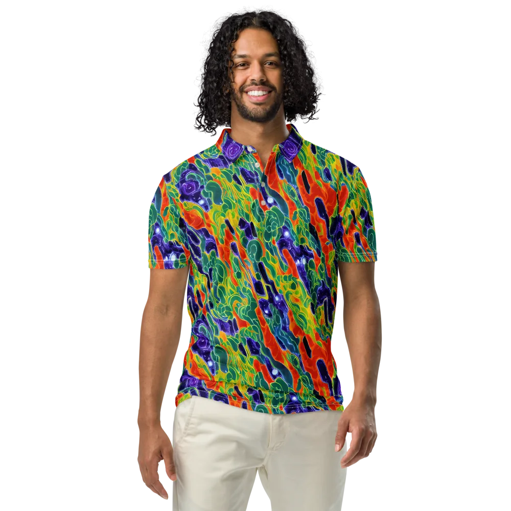Liquid Tropics on Men's Slim Fit Polo Shirt — Front