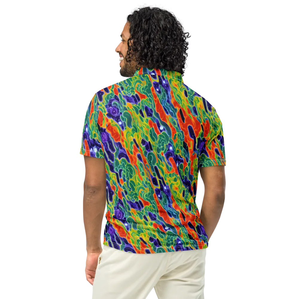 Liquid Tropics on Men's Slim Fit Polo Shirt — Back