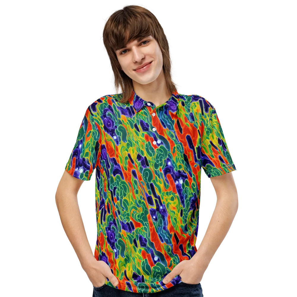 Liquid Tropics on Men's Slim Fit Polo Shirt — Front