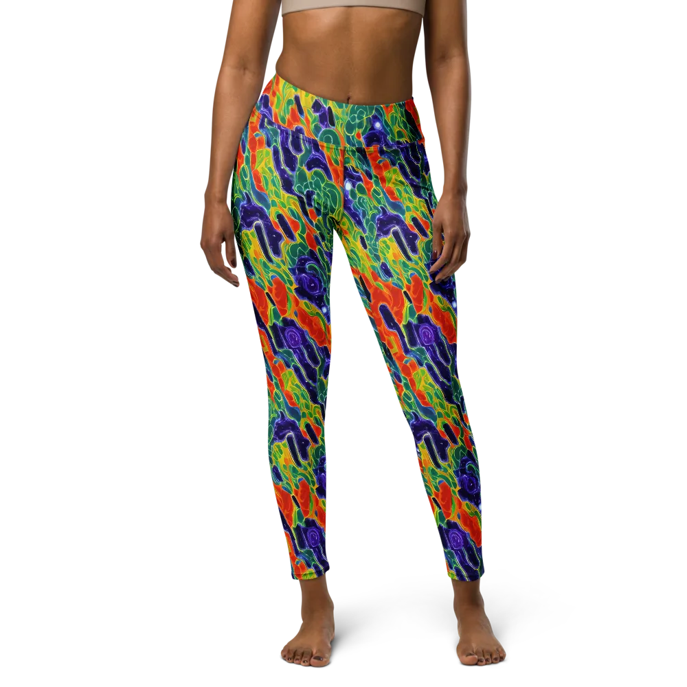 Liquid Tropics on Yoga Leggings — Front
