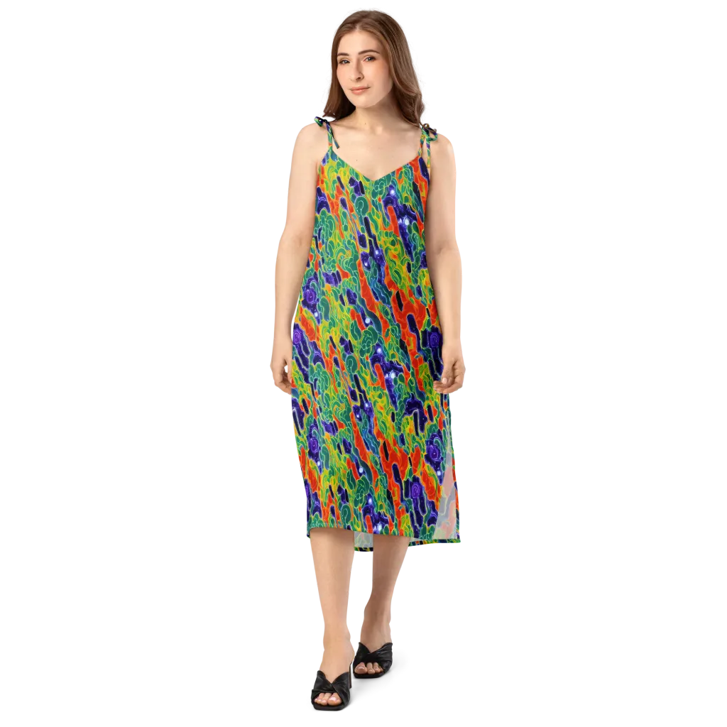 Liquid Tropics on Slip Dress — Front