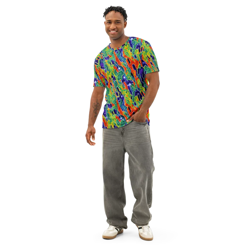 Liquid Tropics on Men's Cotton Crew Neck T-Shirt — Front