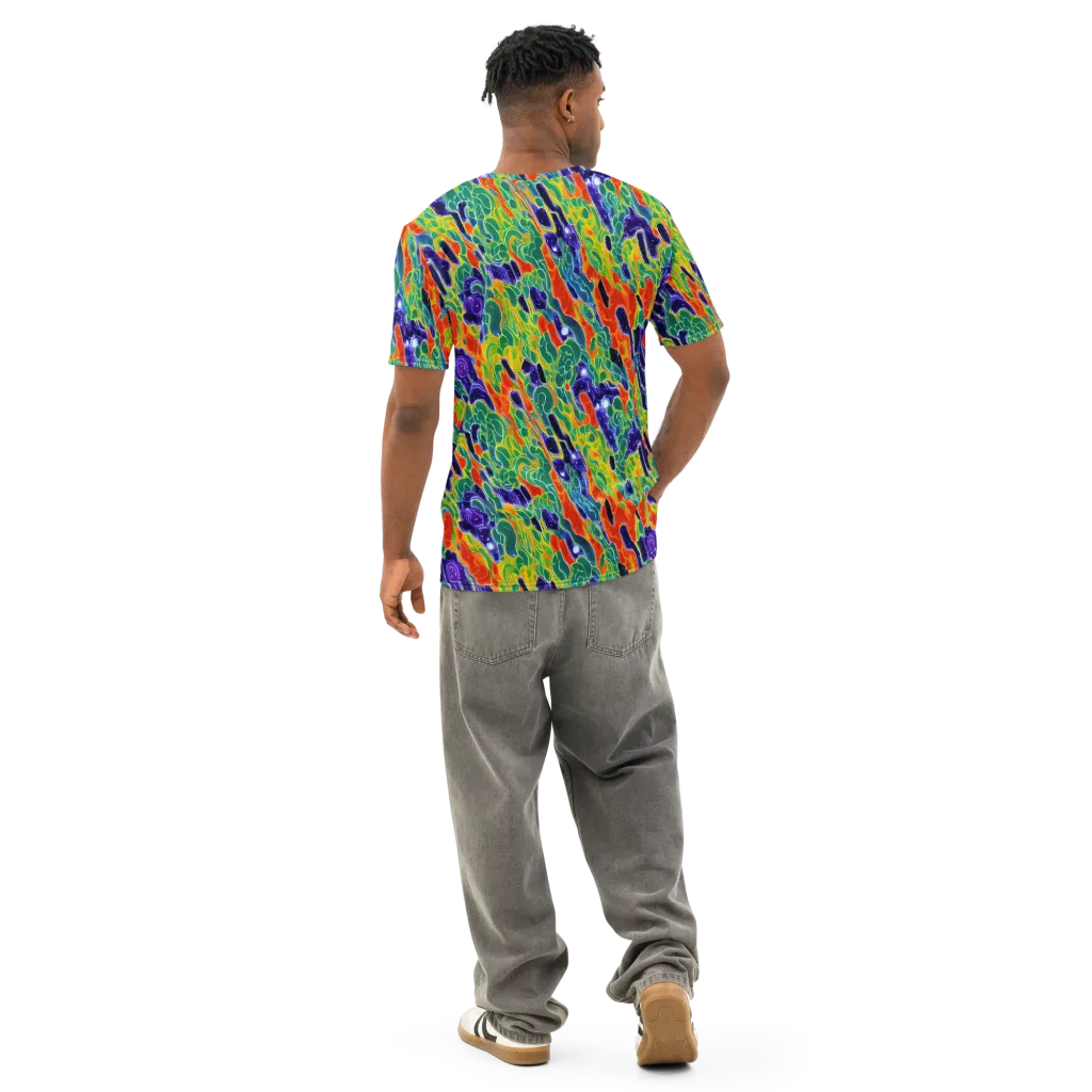 Liquid Tropics on Men's Cotton Crew Neck T-Shirt — Back
