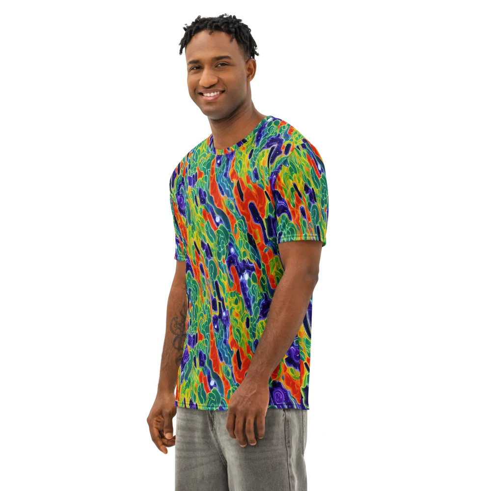 Liquid Tropics on Men's Cotton Crew Neck T-Shirt — Left Front