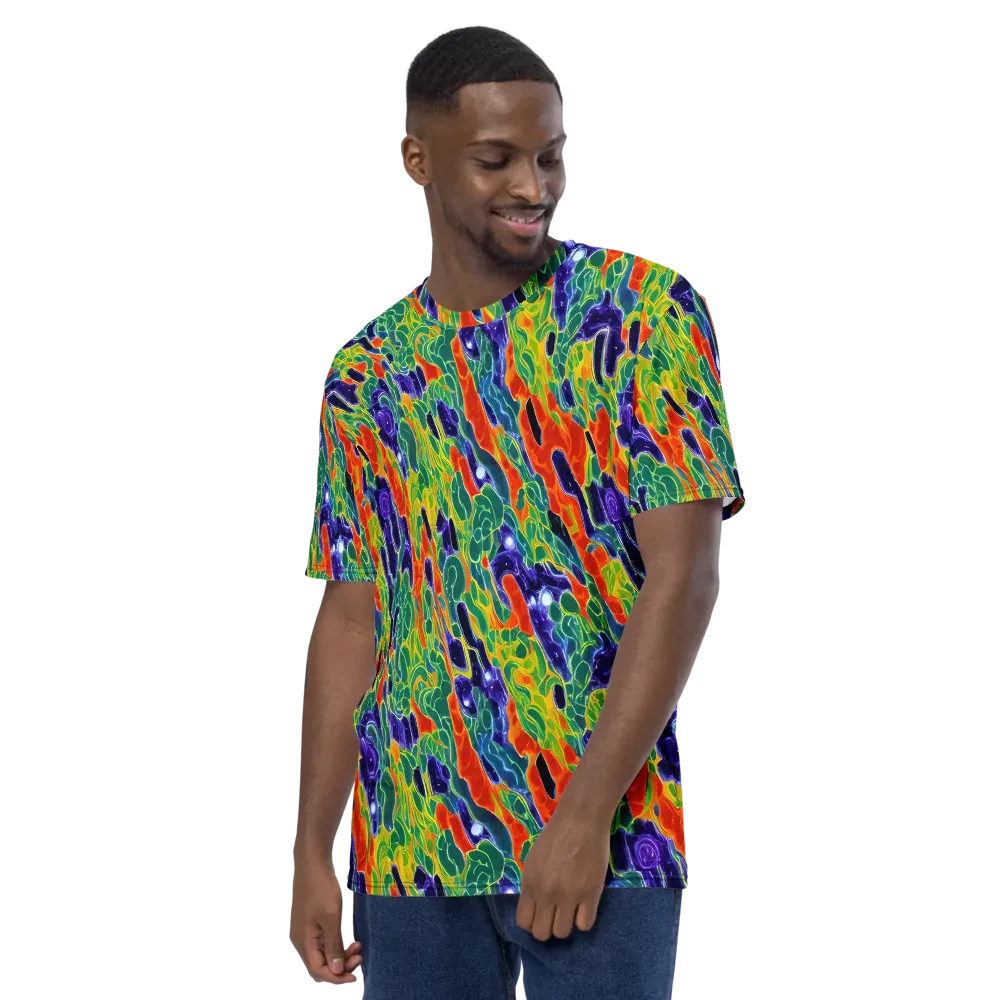 Liquid Tropics on Men's Crew Neck T-Shirt — Left