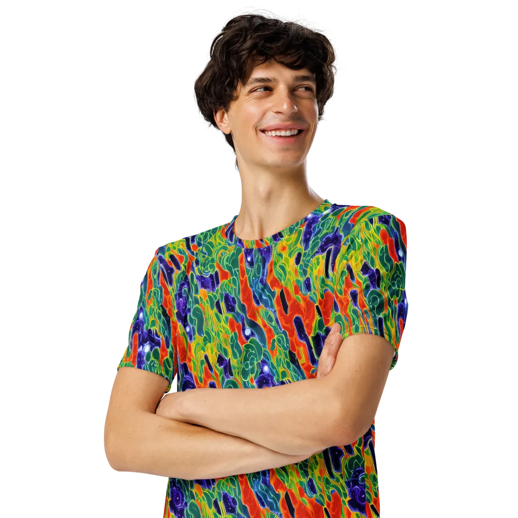 Liquid Tropics on Men's Crew Neck T-Shirt — Left Front