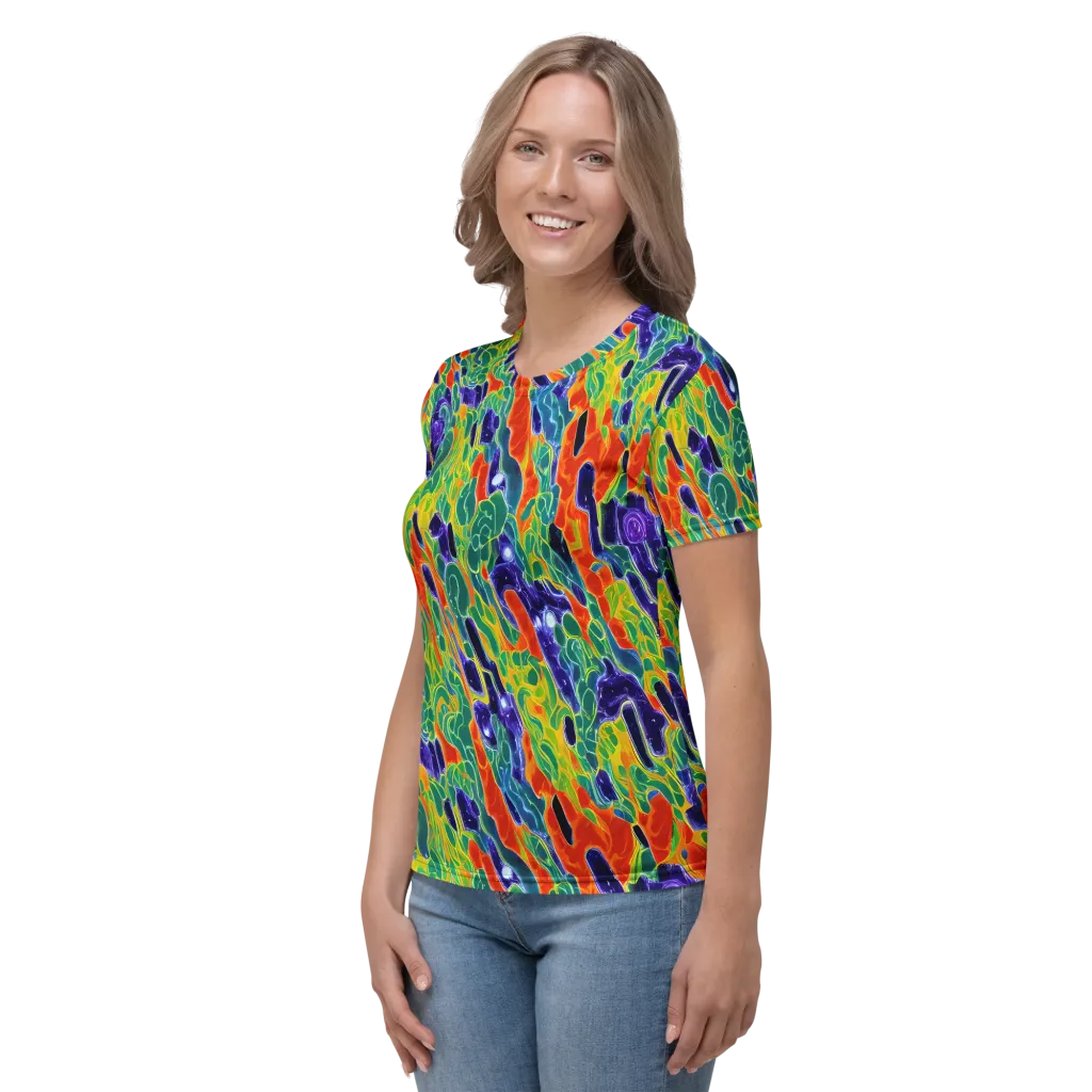 Liquid Tropics on Women's Crew Neck T-Shirt — Left