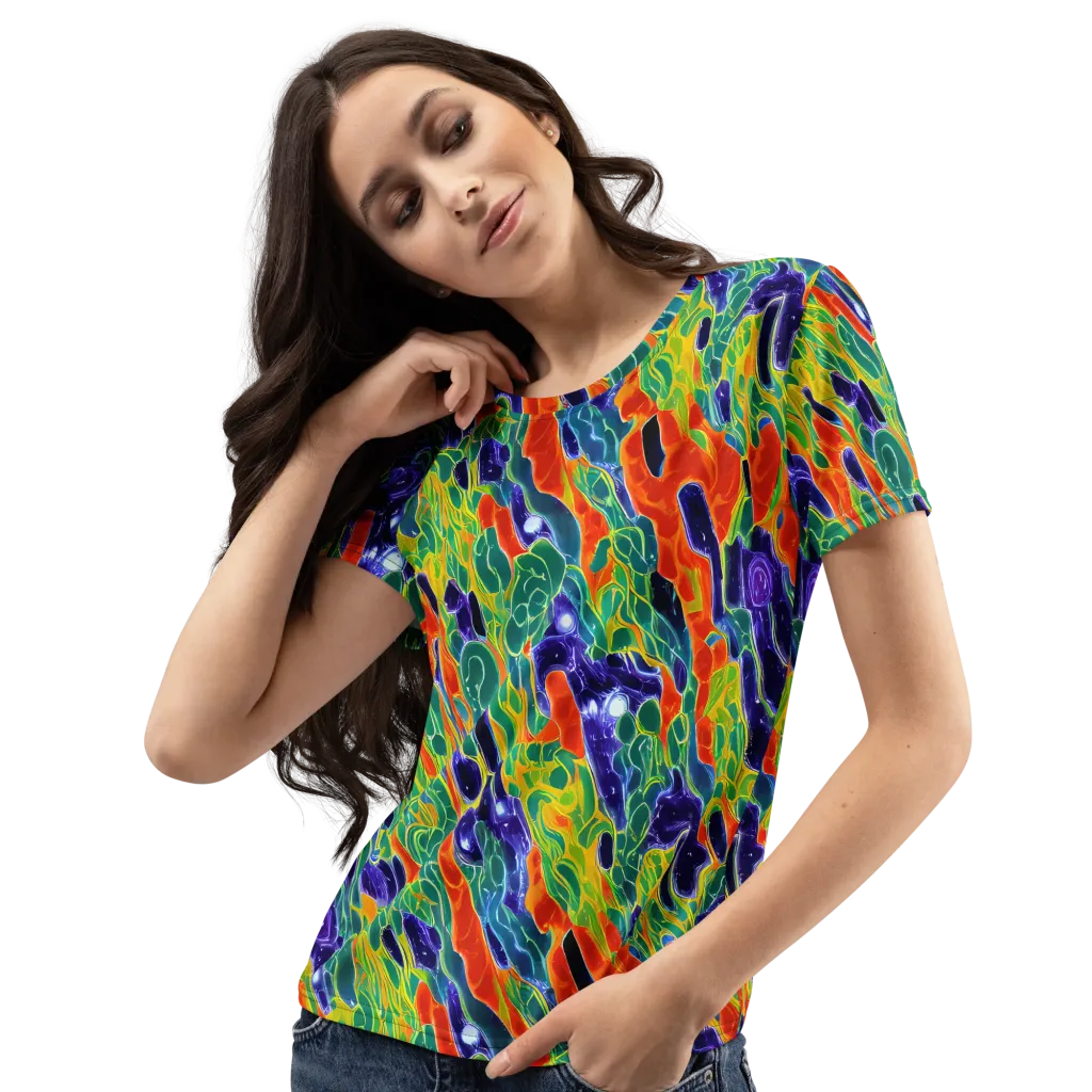 Liquid Tropics on Women's Crew Neck T-Shirt — Left Front