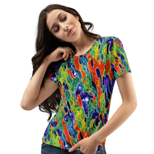 Liquid Tropics on a Women's Crew Neck T-Shirt