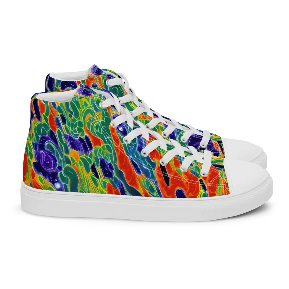 Liquid Tropics on Women's High Top Canvas Shoes — Right