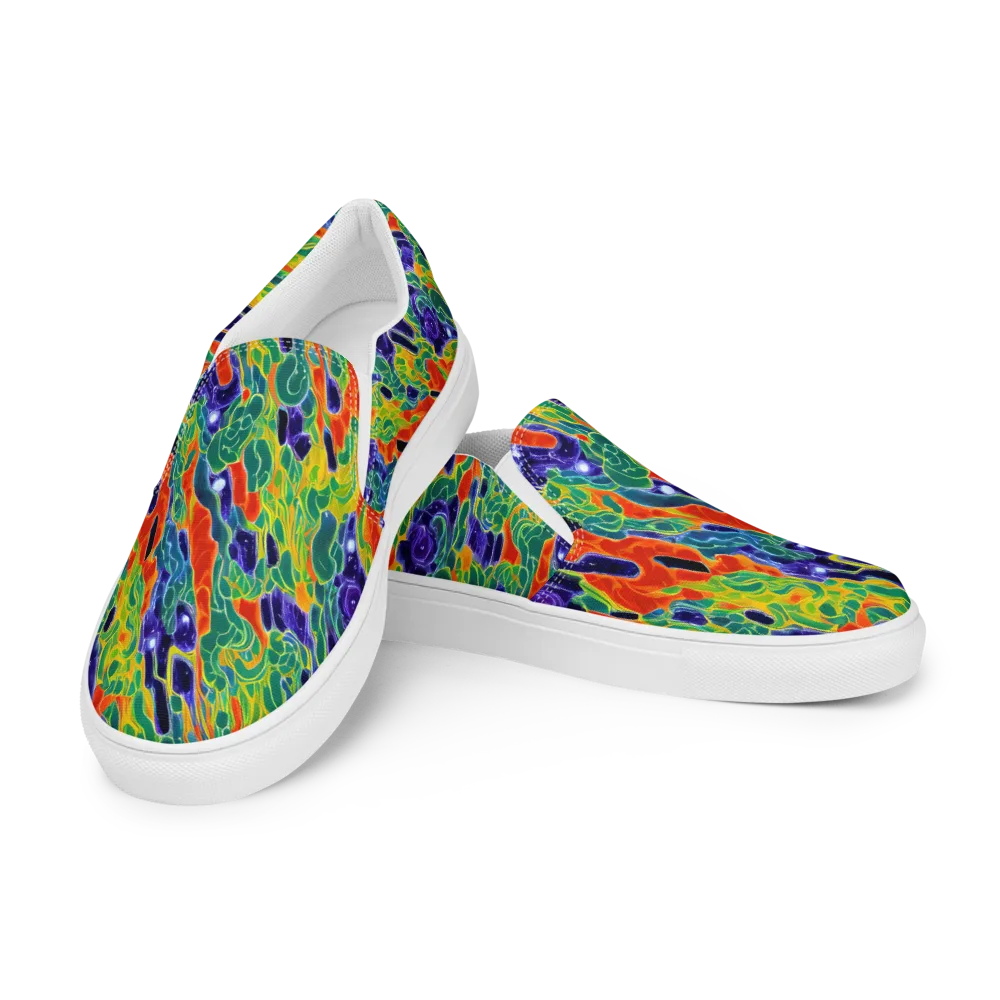 Liquid Tropics on Men's Slip-On Canvas Shoes — Left Front