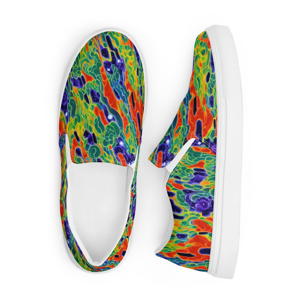 Liquid Tropics on Men's Slip-On Canvas Shoes — Front