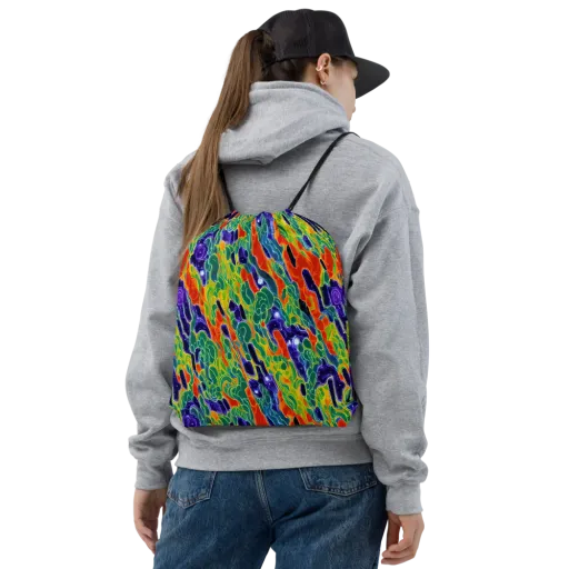 Liquid Tropics on a Drawstring Bag
