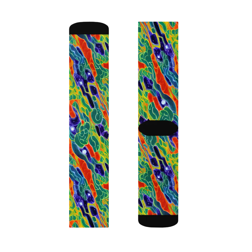 Liquid Tropics on Socks — Right Sock