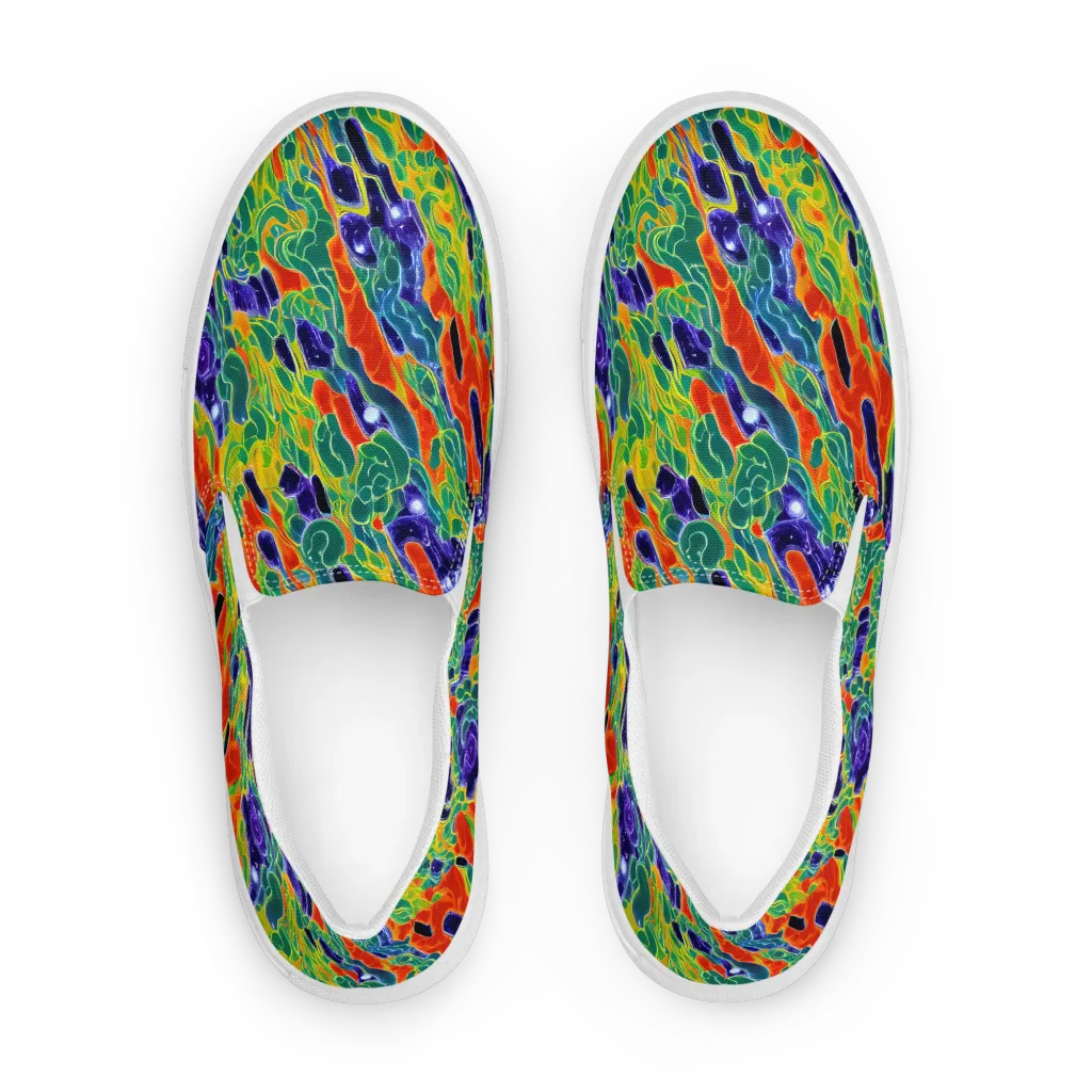 Liquid Tropics on Women's Slip-On Canvas Shoes — Front