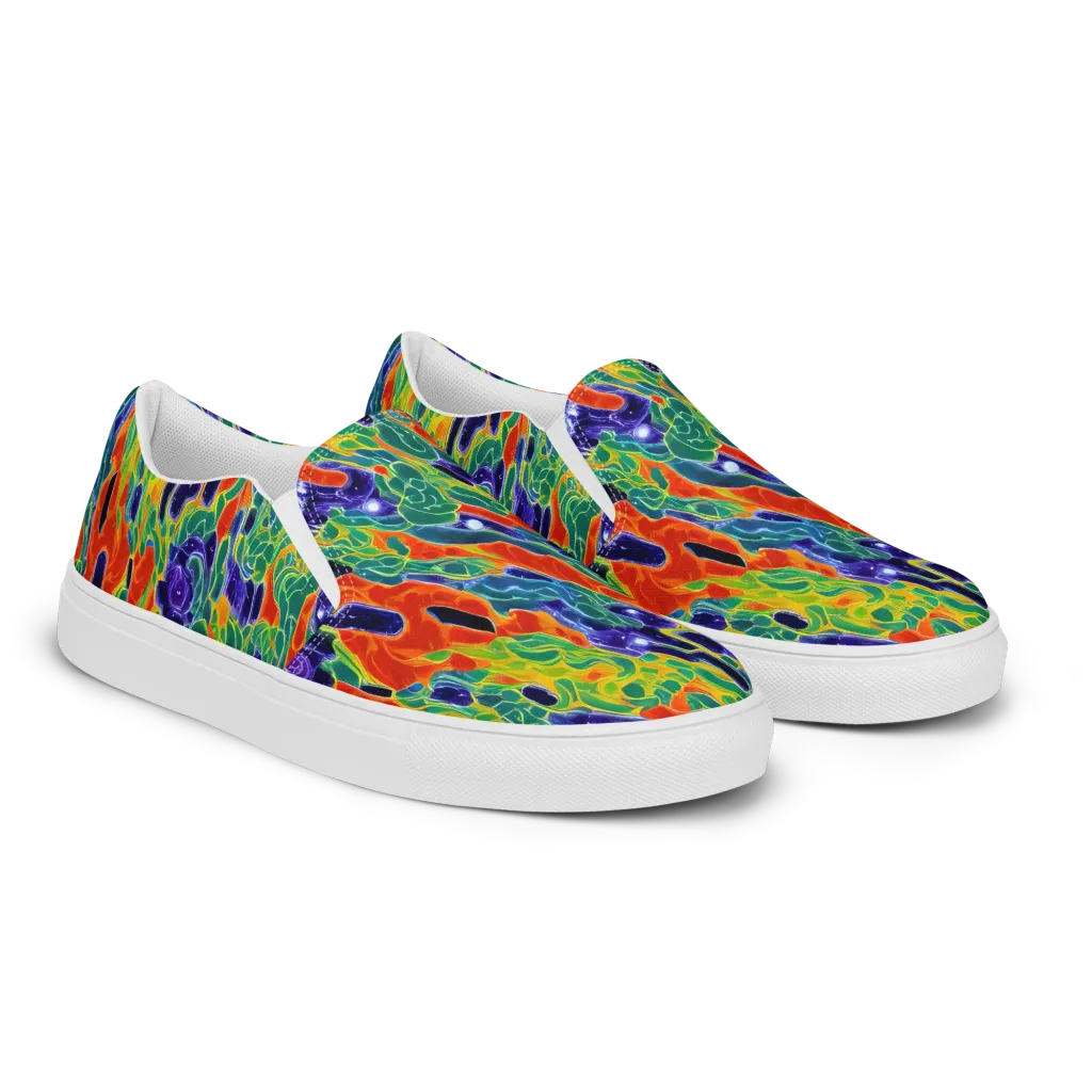 Liquid Tropics on Women's Slip-On Canvas Shoes — Right Front