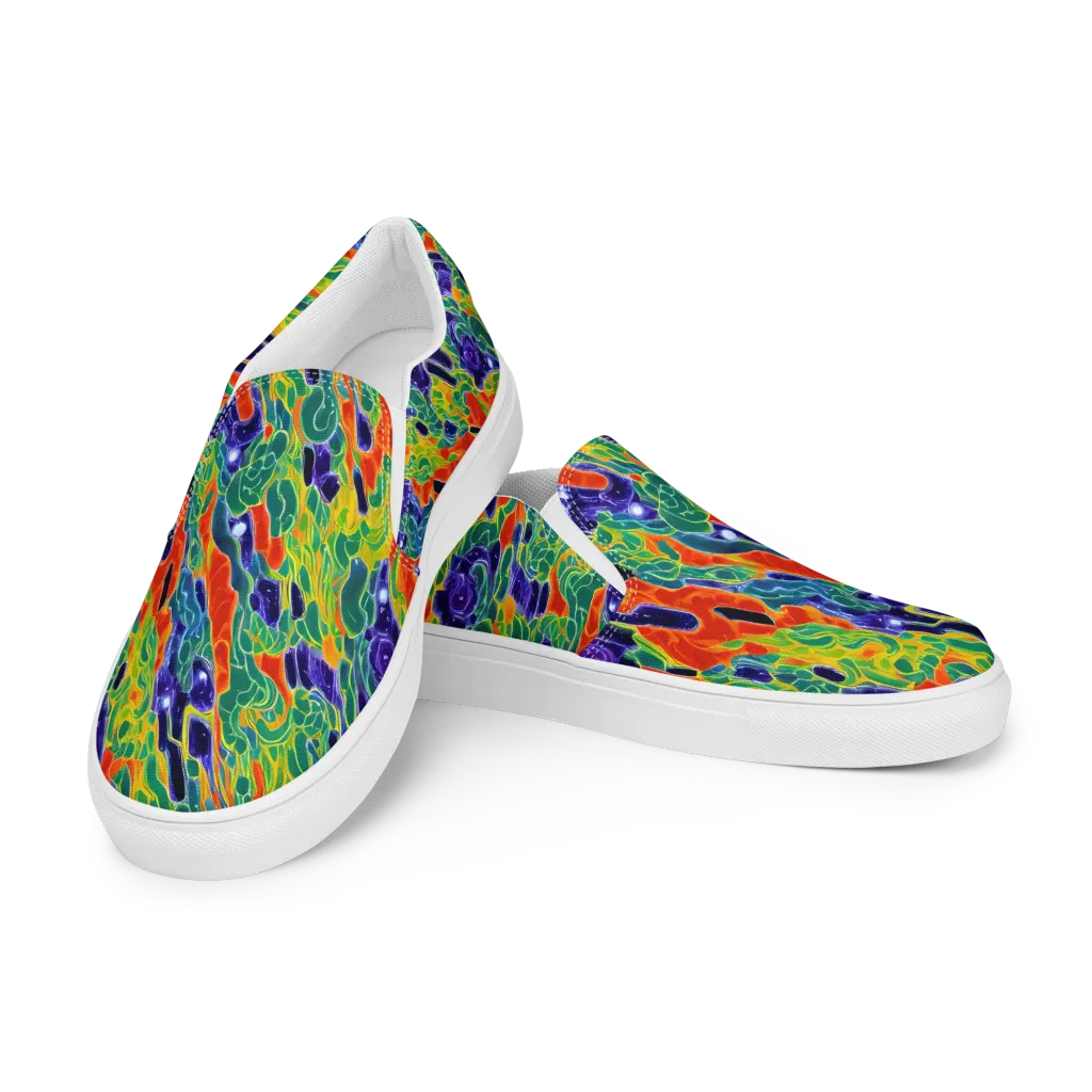 Liquid Tropics on Women's Slip-On Canvas Shoes — Left Front
