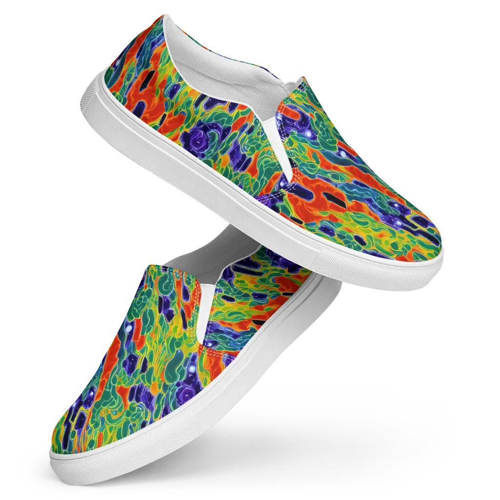 Liquid Tropics on Women's Slip-On Canvas Shoes — Front
