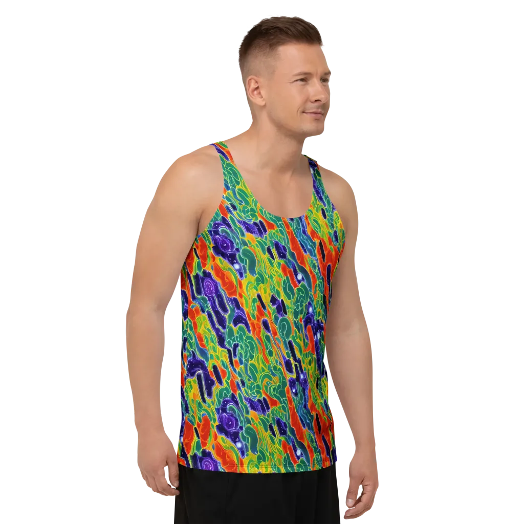 Liquid Tropics on Men's Tank Top — Right Front
