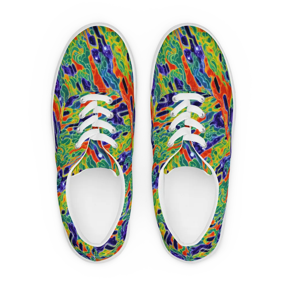 Liquid Tropics on Men's Lace-Up Canvas Shoes — Front
