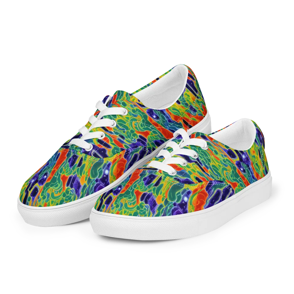 Liquid Tropics on Men's Lace-Up Canvas Shoes — Left Front