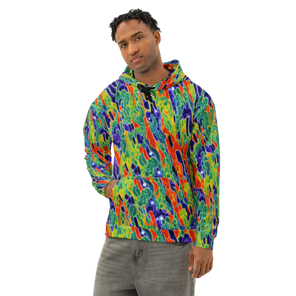 Liquid Tropics on Cotton Hoodie — Left Front
